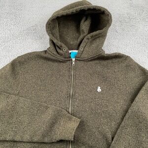 VINTAGE Enjoi Hoodie Mens Medium Green Full Zip Fleece Skateboarding Y2K Logo
